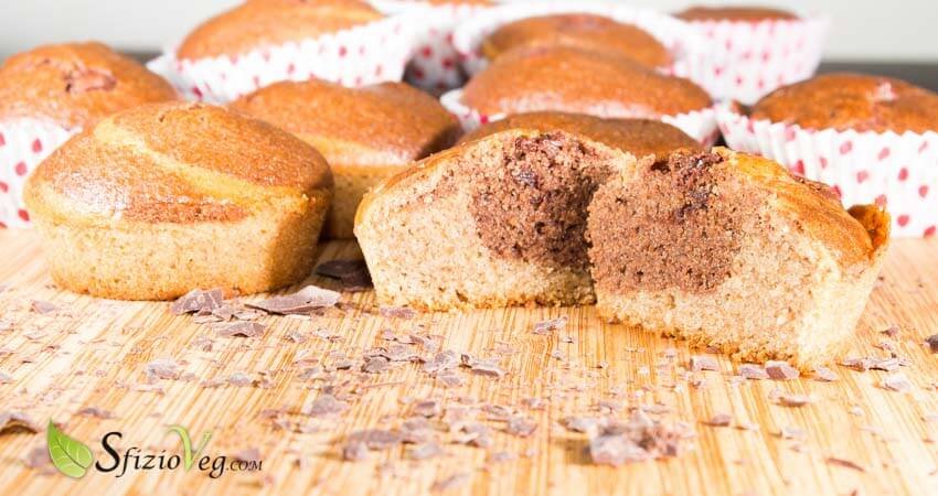 Banana muffin variegati al cacao