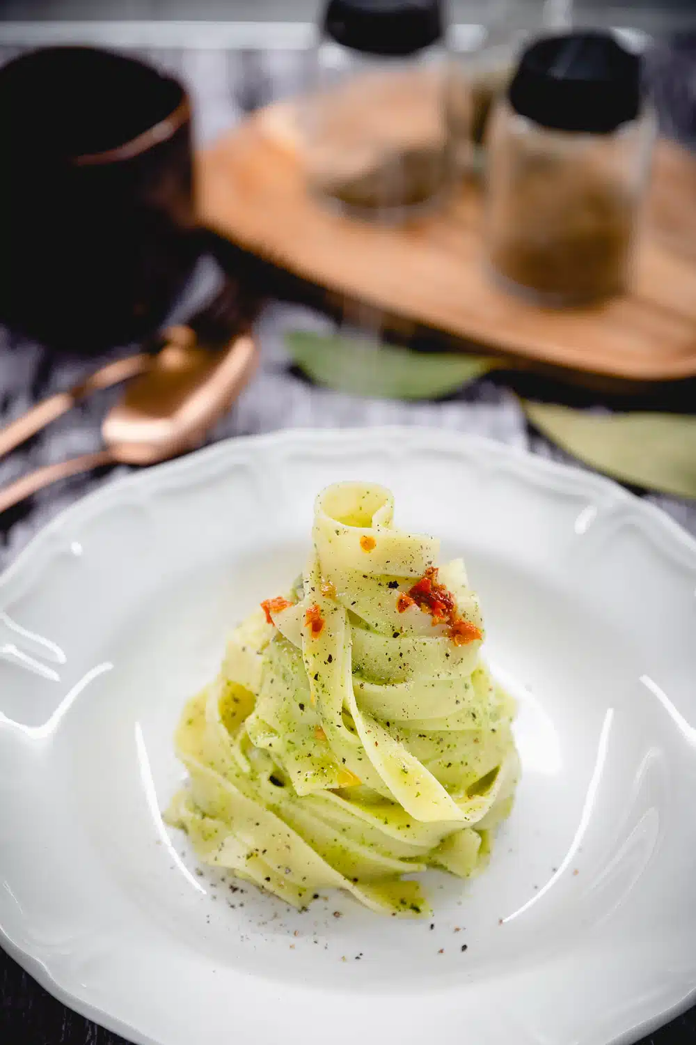tagliatelle con crema di zucchine