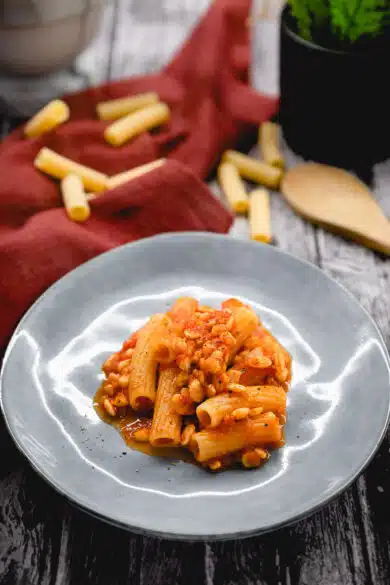 pasta con tempeh