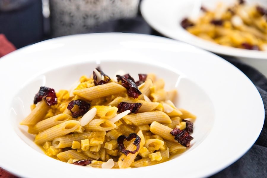pasta zucca e tempeh