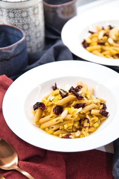 pasta zucca e tempeh