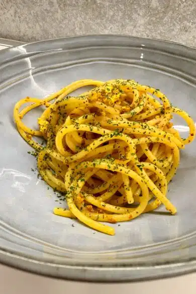 pasta con tofu speziato
