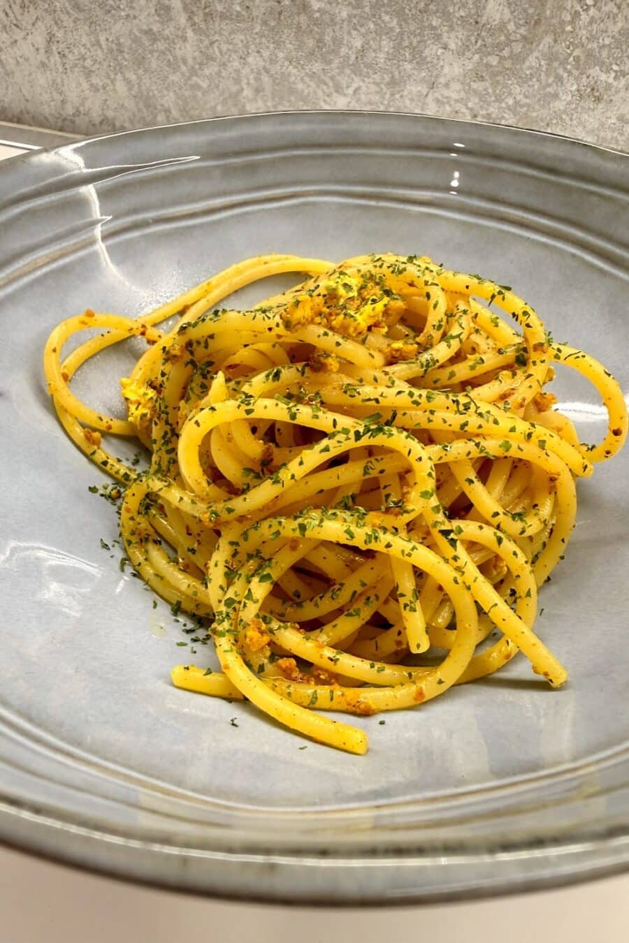 pasta con tofu speziato