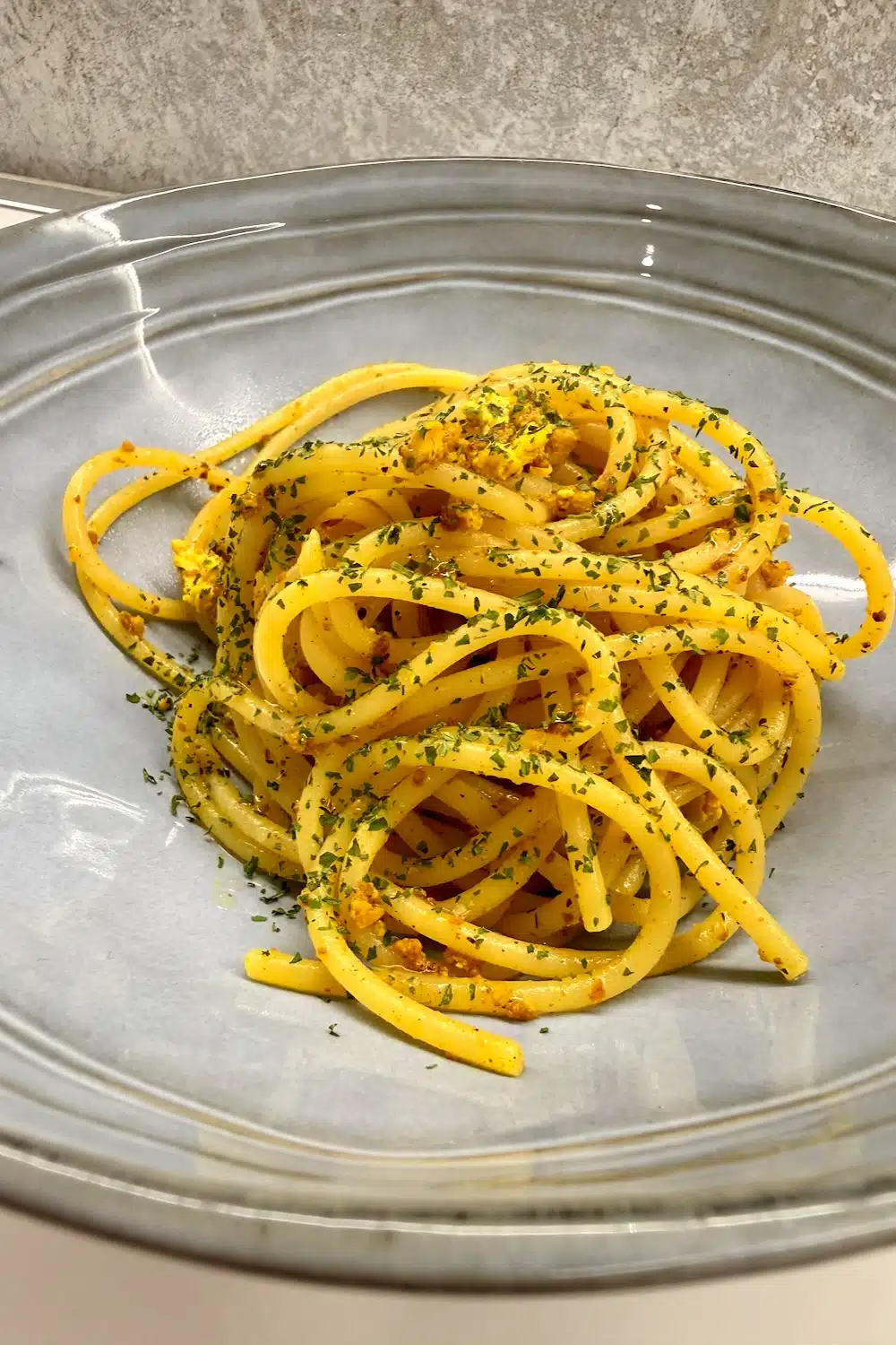 pasta con tofu speziato